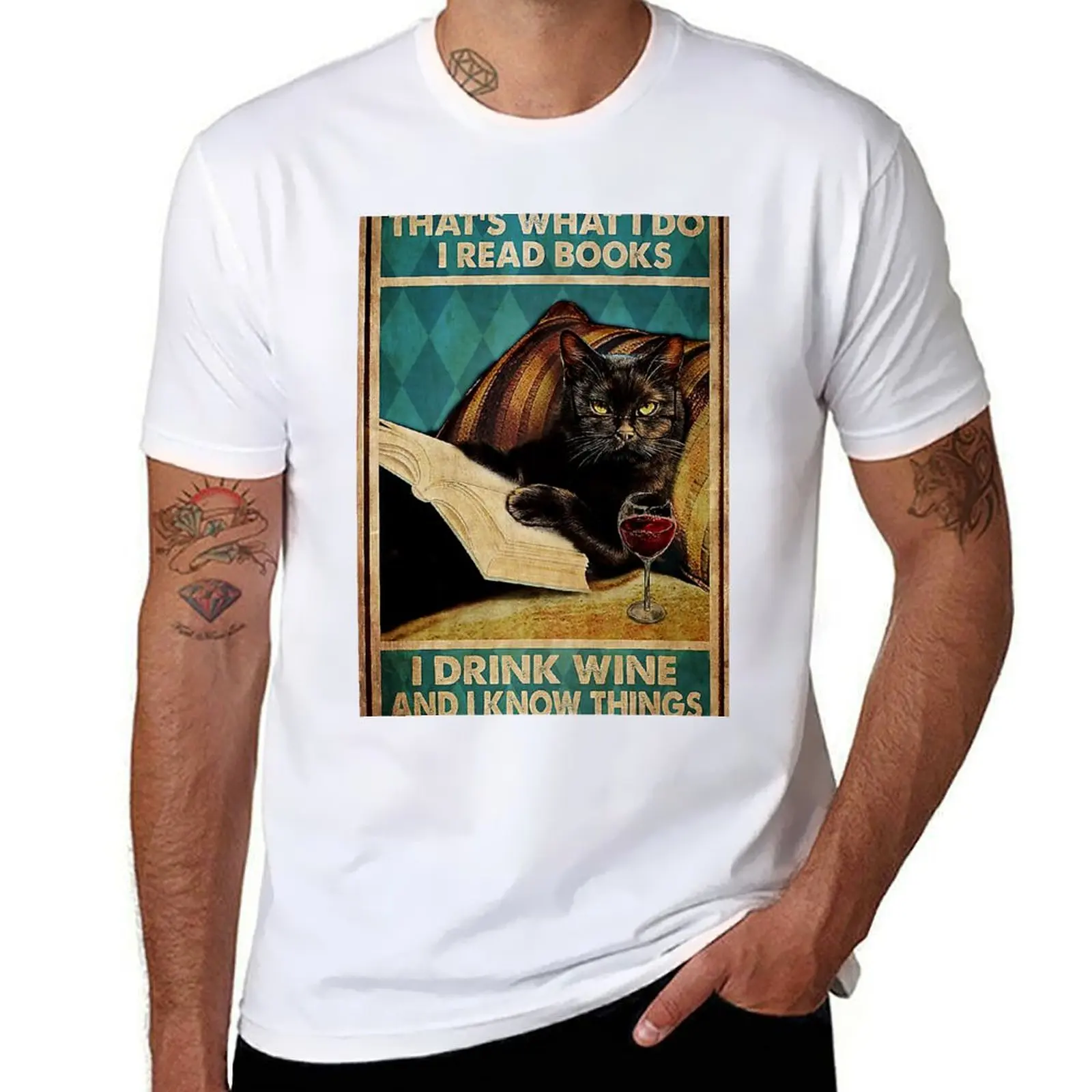 

Do t And Know Cat Read Book Things I I Wine Was That's man luxury Black Drink shirt T-Shirt I