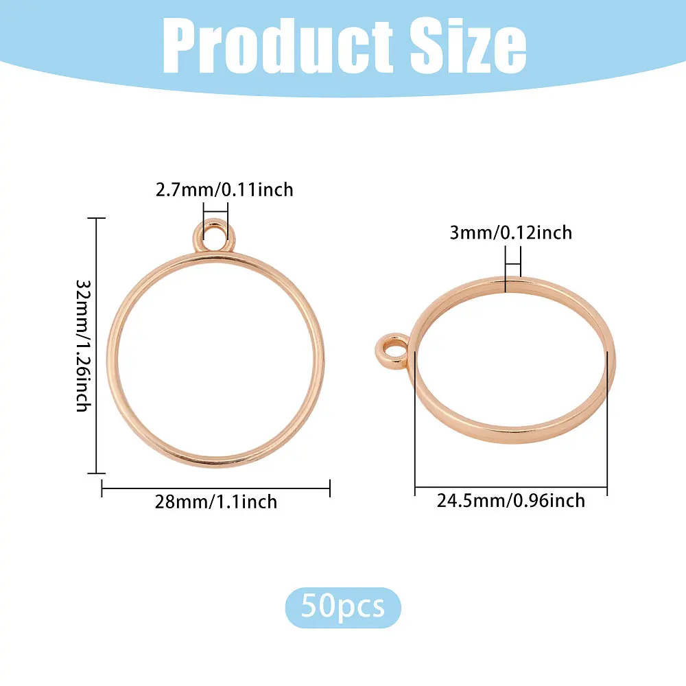 Round Open Back Bezel Pendants Hollow Pendant for Resin Blank Hollow Pendant Round Shape Frame Charms for Earrings Bracelets