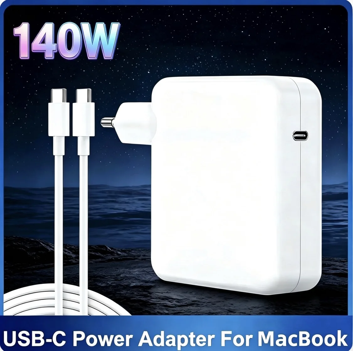 140W USB-C PD Charger, Compatible with MacBook Pro 16/15/14 (A1708 A1706 A1989 A2159 A2289 A2251), iPad Pro, iPhone 15 and More