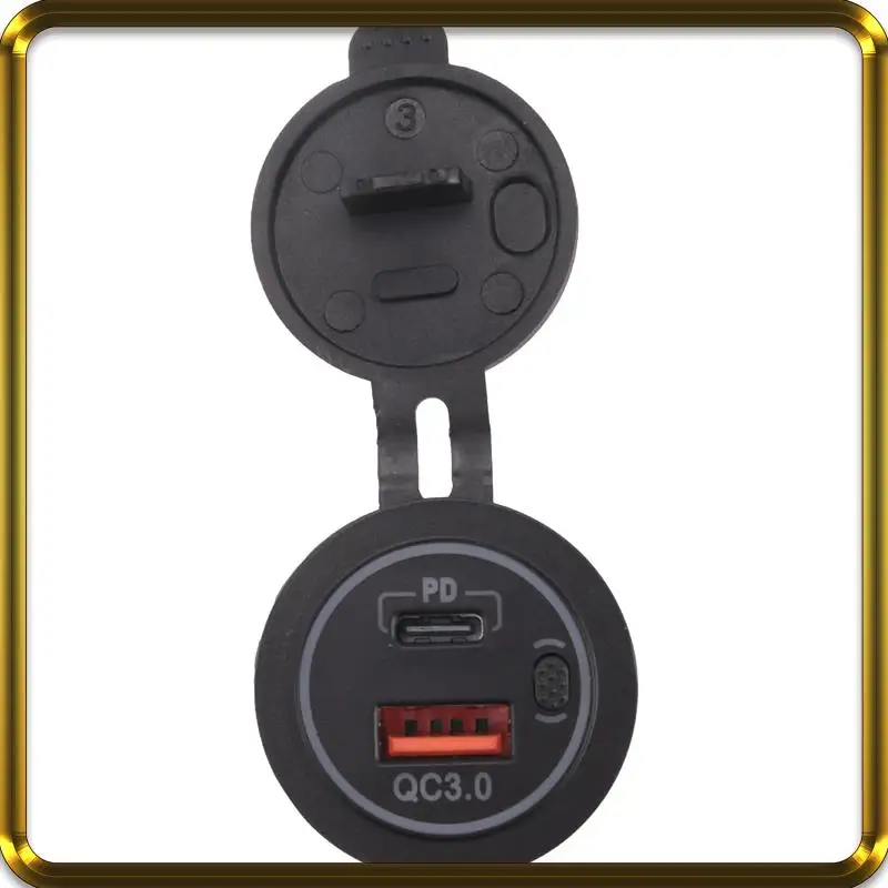 

-A95Z 10X 12V-24V 48W USB-розетка Водонепроницаемая розетка для зарядного устройства PD и QC3.0 USB-порт со светодиодным напряжением для автомобиля, грузовика, гольф-кара, синяя