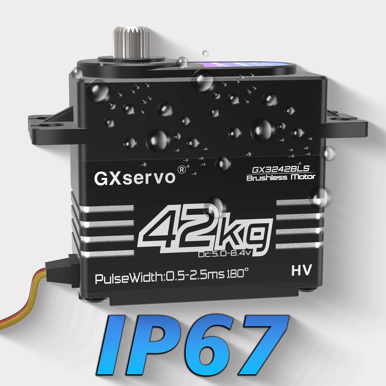42KG Digital Brushless Servo 180°/270° Adjustable, Metal Gear, Waterproof for RC Cars/Robots
