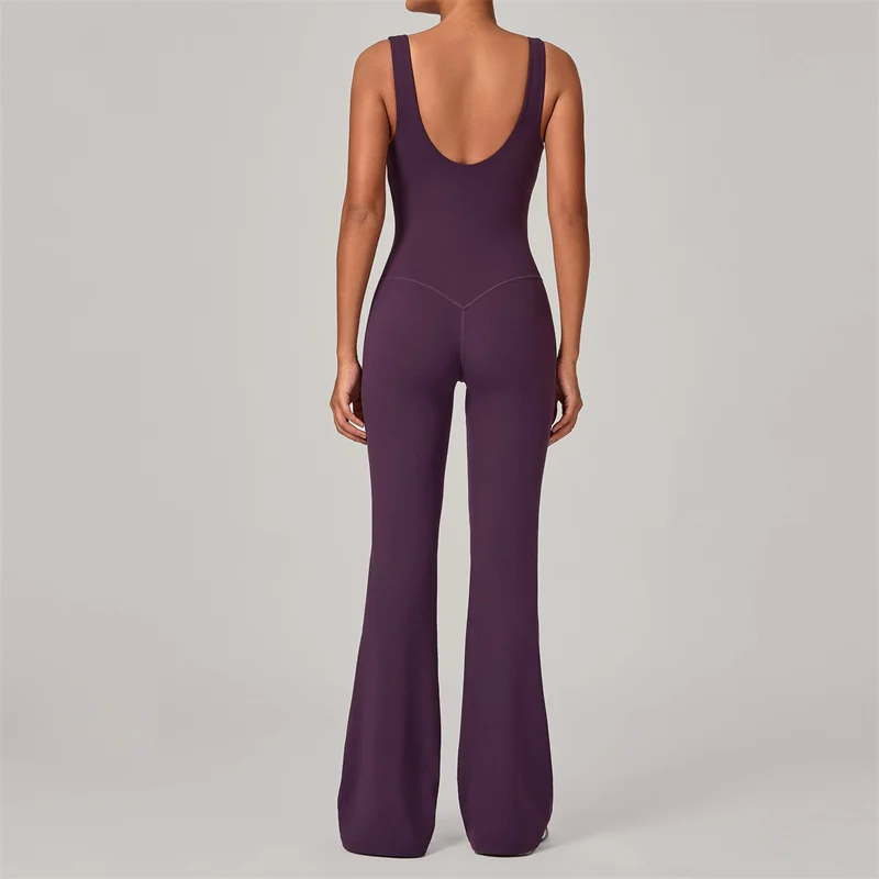 TRY TO BN Sport Flare Overall Yoga Hohe Festigkeit Sportswear Fitness Workout Body Ein Stück Laufhose Gym Frau Kleidung