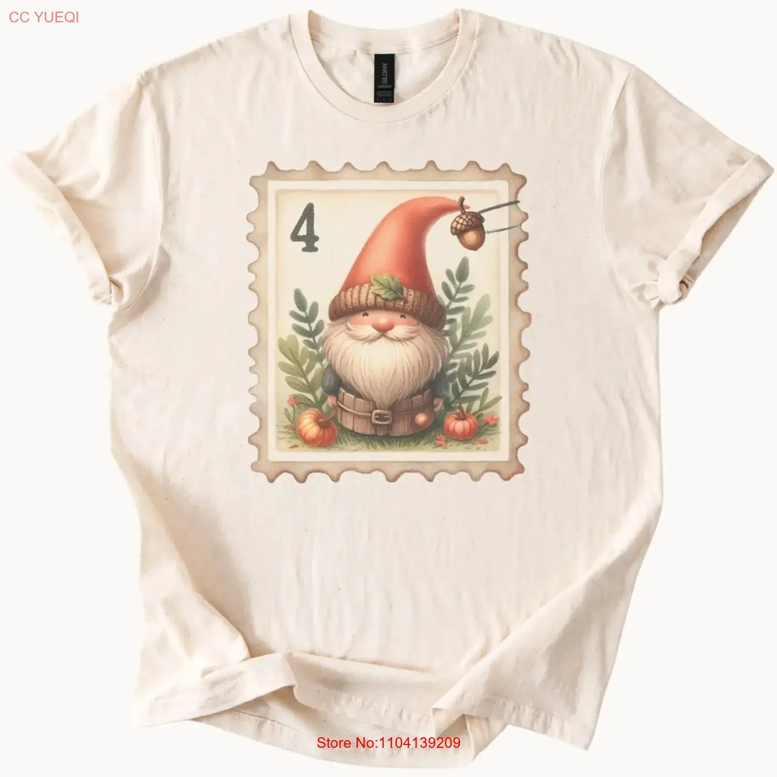 Autumn Gnome T Shirt Cute Fall with Pumpkins and Acorn vintage Washed Casual Versatile Slightly designer clothes Unisex fashion