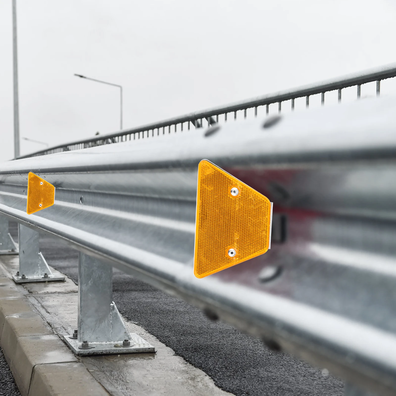 Driveway Road Reflective Marker Single Bracket High Brightness Reflective Pavement Marker For Guardrail Outdoor Traffic