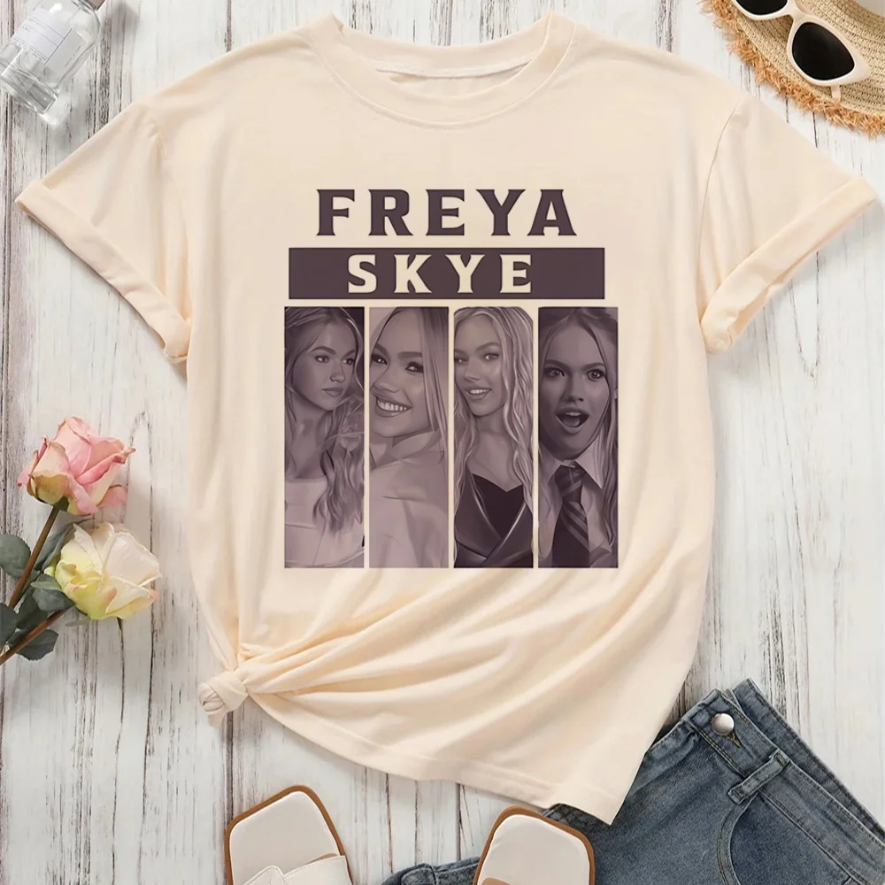 Freya Skye top tees girl Trendy Vintage Psychedelic hip hop Digital t shirt Gothic Pop Culture Y2k Trendy harajuku 80s