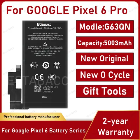 2026 Years 100% Original Brand New  G63QN  Replacement Battery For Google Pixel 6 pro  Batteria+Free Tools