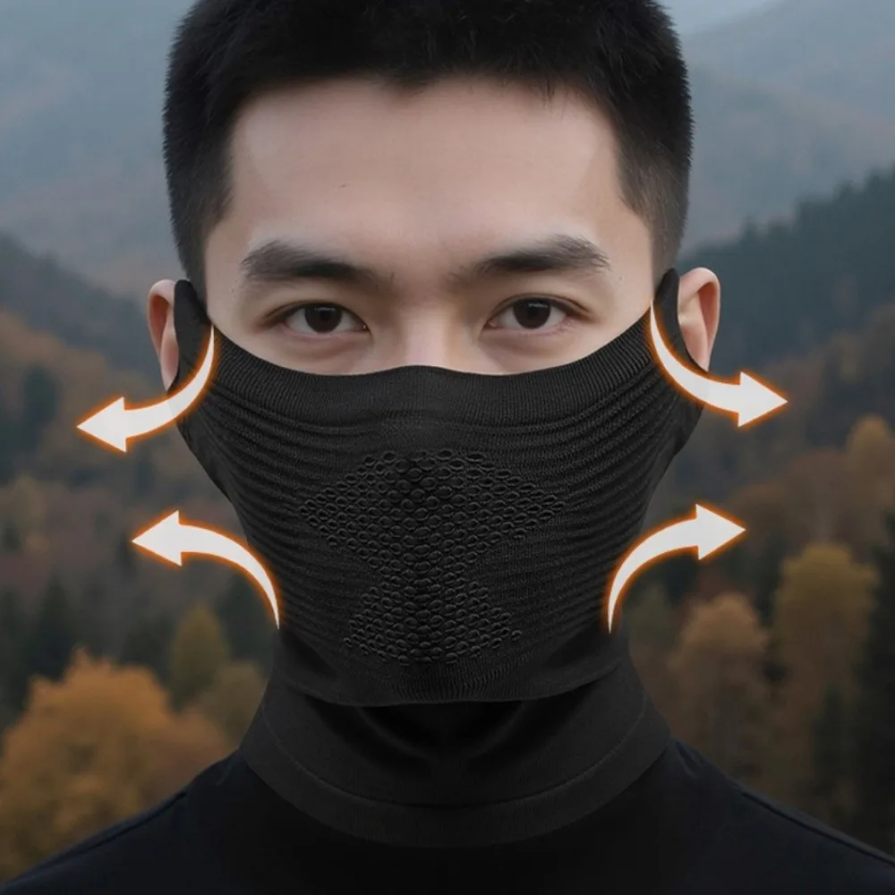 

Thin Neck Protection Warm Riding Mask Windproof Breathable Warm Face Cover Comfortable Solid Color Cycling Face Mask Sports