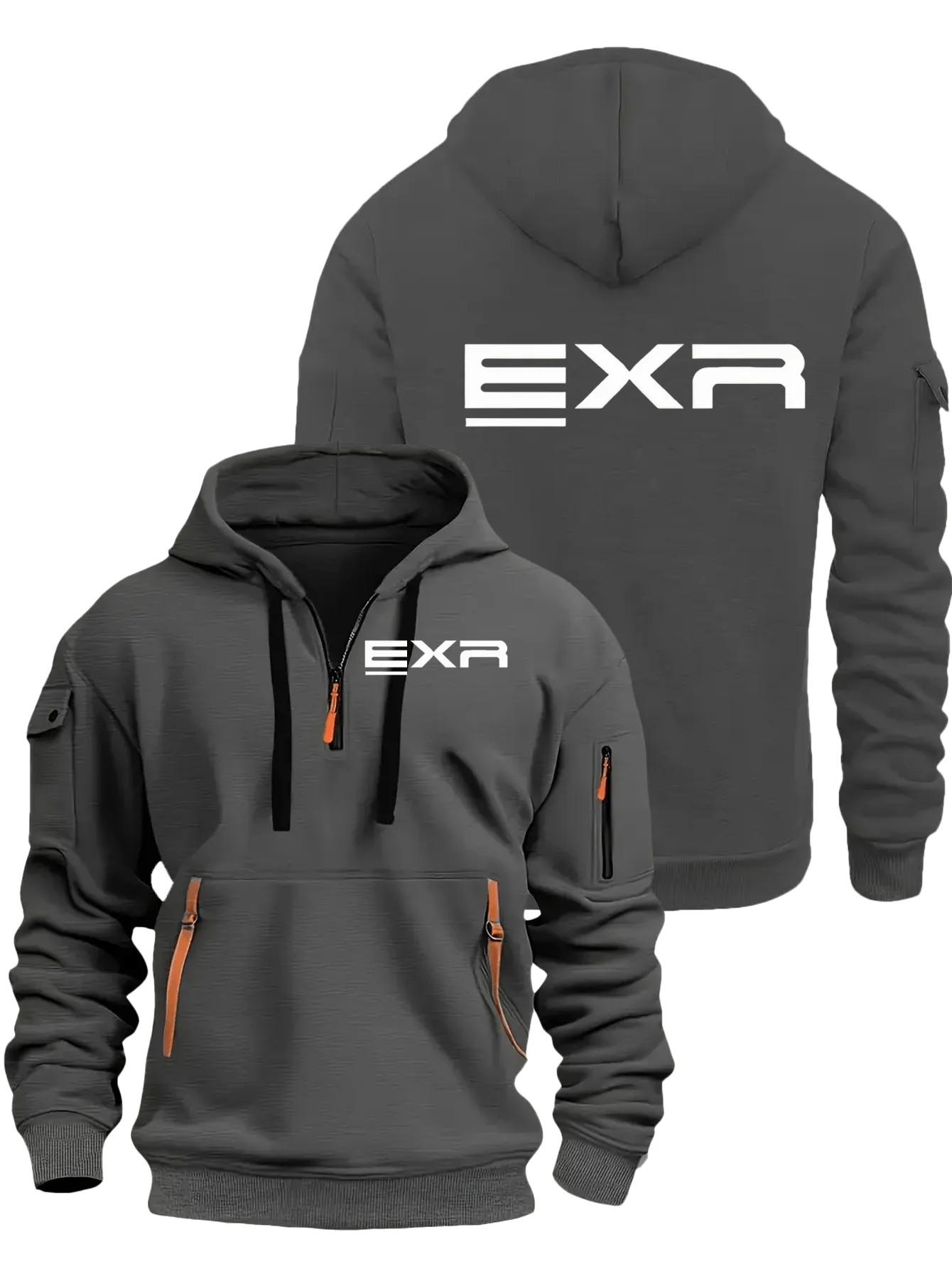 

Men Hooded Sweatshirt with Pocket Casual Pullover Hoodie Male Soft Warm Fleece Lined Autumn Winter Outwear Tops