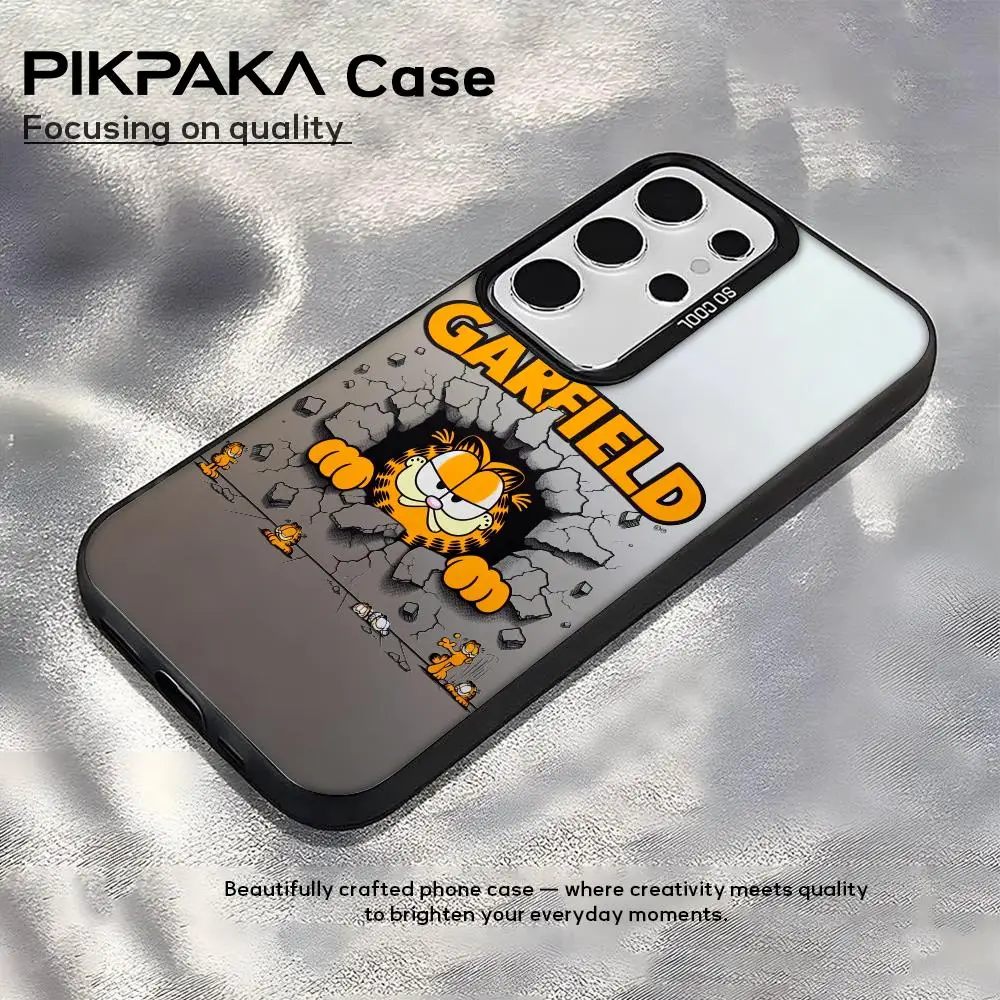 G-garfields Anime mignon coque de téléphone pour Samsung Galaxy S25 Edge S24 S23 S22 S21 S20 Ultra Funda Silicone argent couverture