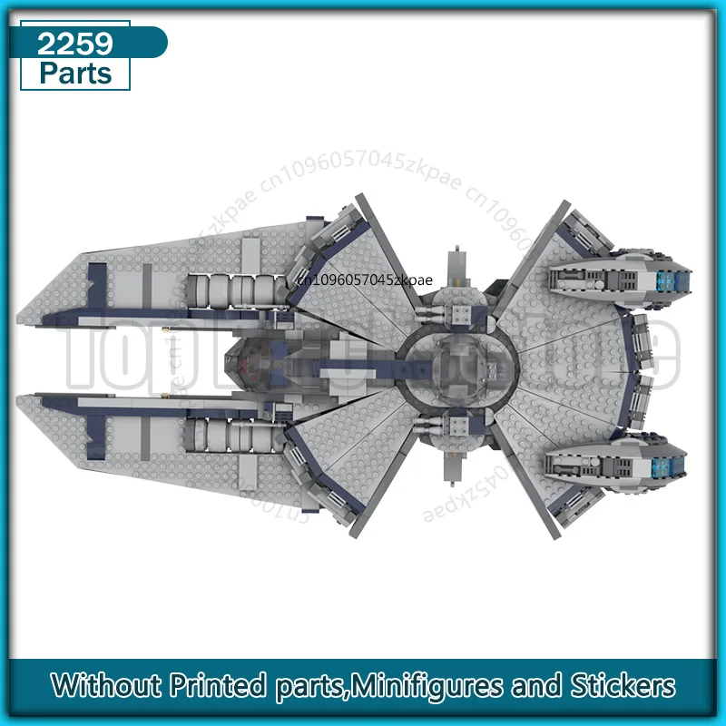 كروزر الفضاء فيلم YT-985 MOC بنة الطائرات نقل التكنولوجيا الطوب نموذج لتقوم بها بنفسك الجمعية عرض جمع اللعب #4