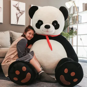80/100cm Giant Size Cute Panda Plush Toys Animal Stuffed Dolls Miękka poduszka Niedźwiedź Lalka dla chłopców Dziewczyna Prezent Prezent