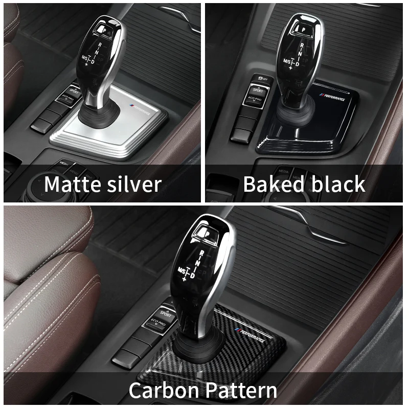 Carbon Black Car Gear Panel Cover Trim For BMW X1 F48 X2 F39 Gear Shifter Knob Boot Cover Auto Interior Decoration Accessories