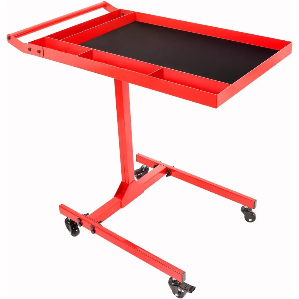 Industrieständige Rollwerkbank aus Stahl mit 4 Rollen, 220 Pfund Kapazität, höhenverstellbar (31,5-47,2) für Werkstätten und Reparaturen
