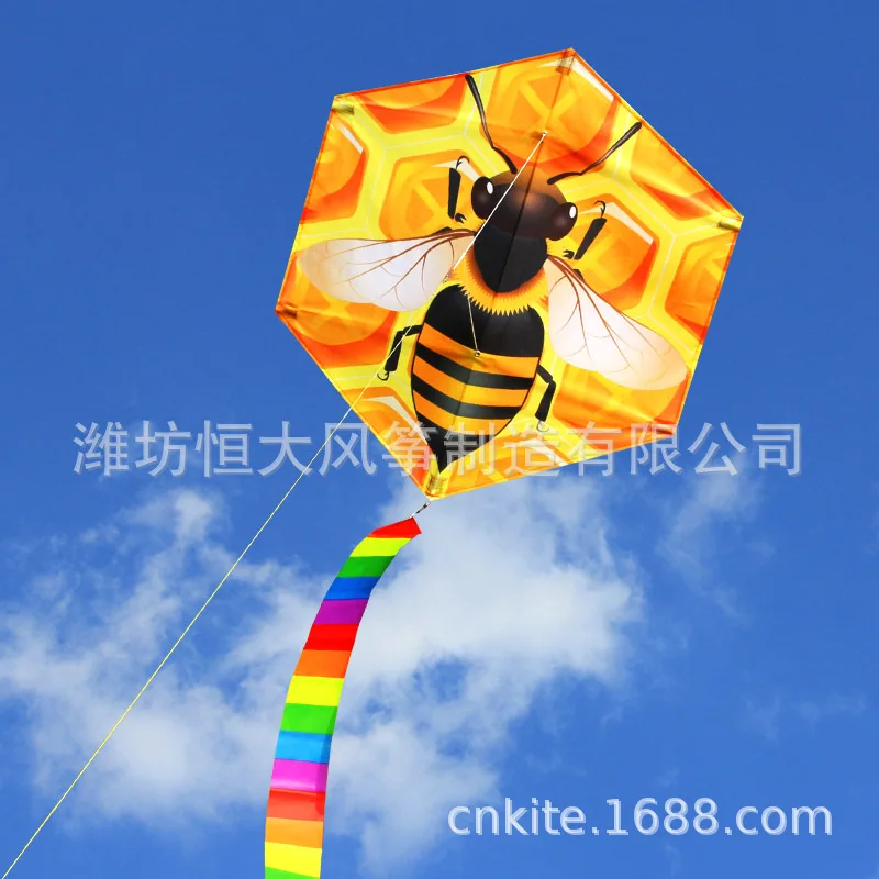 Weifang Beehive Bee Kite with 10 meter tail Kids Cartoon Kite Kids Friend Gift