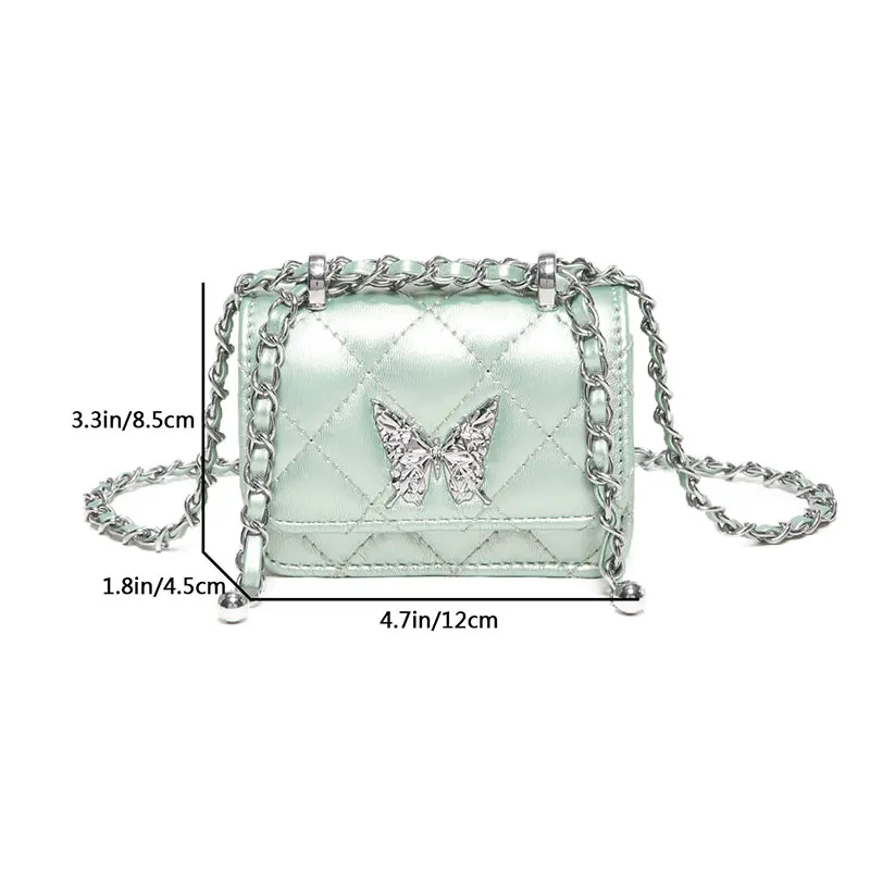 New Butterfly Bags for Women Trend 2024 PU Leather Crossbody Bag Female Mini Cross Bag Chain Handbags High Quality Shoulder Bag