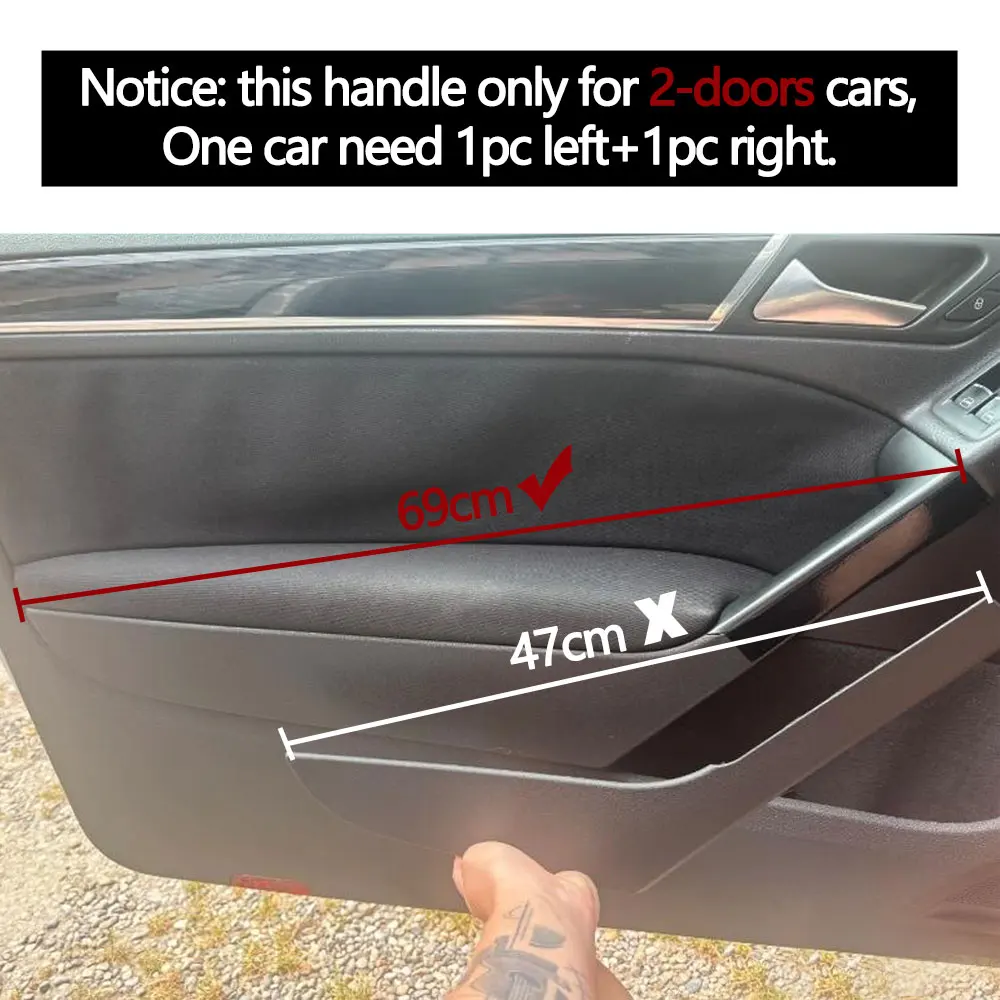 2-Door Interior Black Left Right Door Pull Handle Outer Cover Trim For Volkswagen VW Golf 6 Two-Doors Station Wagon 2009-2013