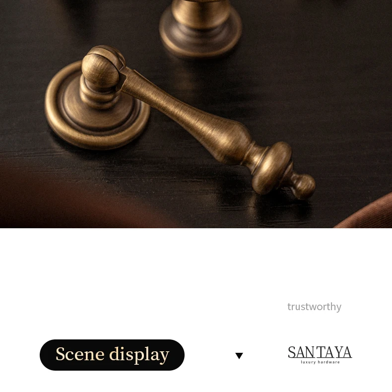 Brushed antique brass furniture handle 7