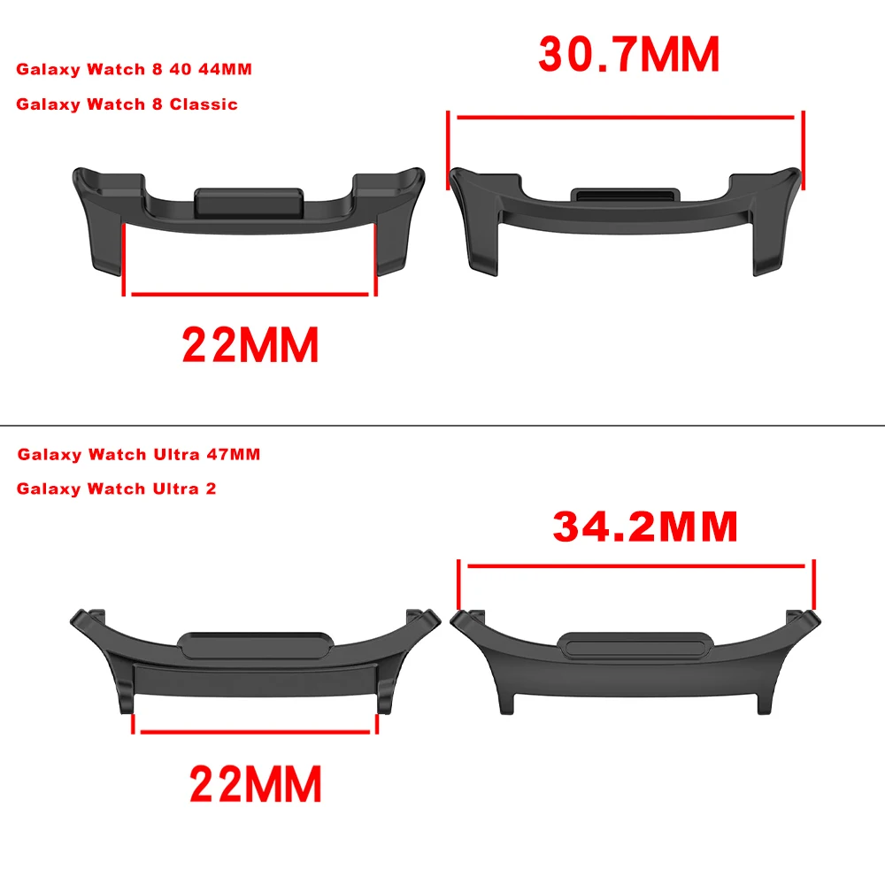 1Pair Adapter For Samsung Galaxy Watch 8 40/44mm 8Classic  Watchband Strap Connector Bracelet Stainless Steel Case Ultra2025