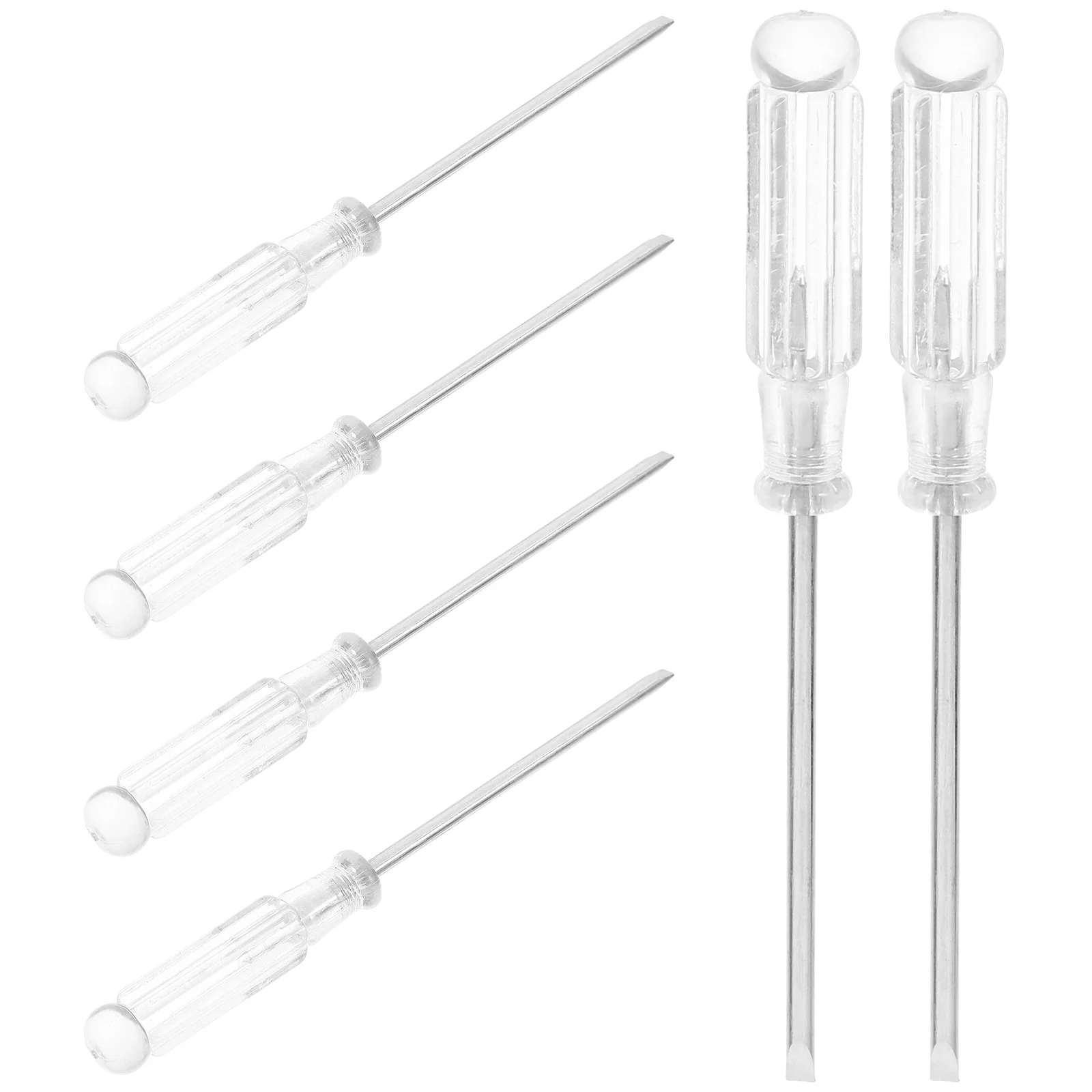 6 個小型ドライバーセット透明マイナス精密ツール家庭修理用ポータブルハンドヘルドキットヘビーデューティドライバー