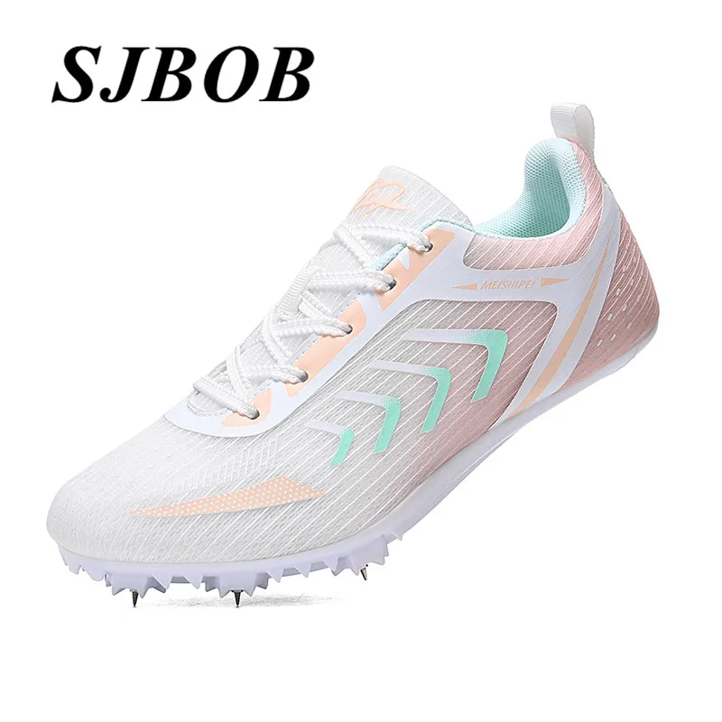 

Hot Sale Running Spikes Shoes Men Comfortable Breathable Athletics Spikes Man Lightweight Non-Slip Teenagers Sprint Sport Shoes