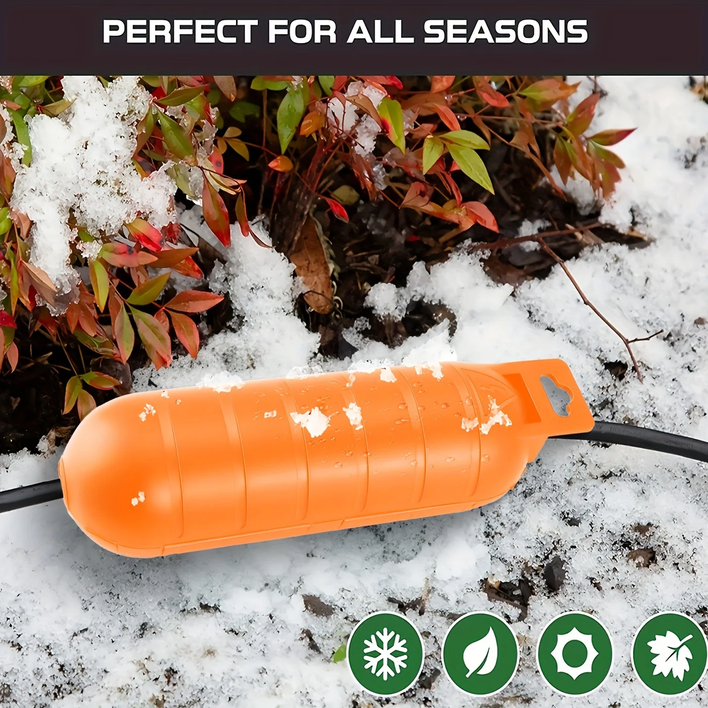 غطاء قابس خارجي مقاوم للماء باللون البرتقالي، صندوق توصيل كهربائي مع ختم لحماية منفذ سلك التمديد من المطر #3