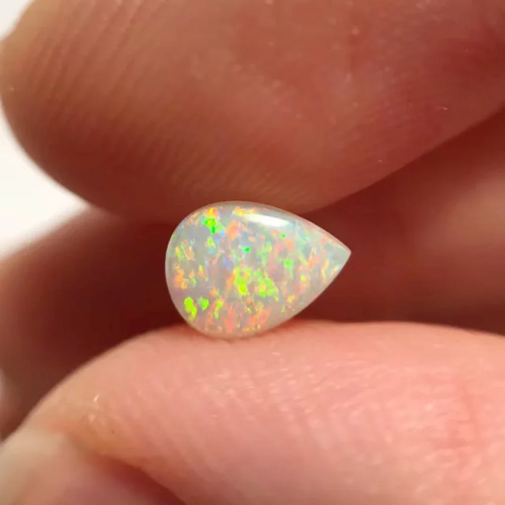 Natural Stone Opal Cabochons Loose Gemstone Oval Fire Color Ring Face Flat Colorful Gemstone Cabochons Ring Setting DIY Jewelry