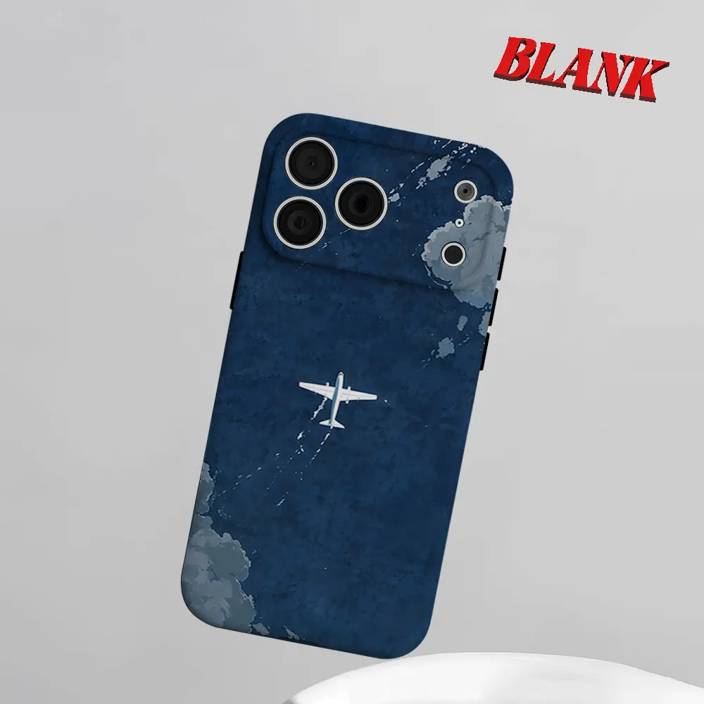 

Airplane in the Sky 2-in-1 Phone Case For iPhone 17 16 15 14 13 Pro Max Air 16e INS Flower Hard PC Bumper Cover Coque