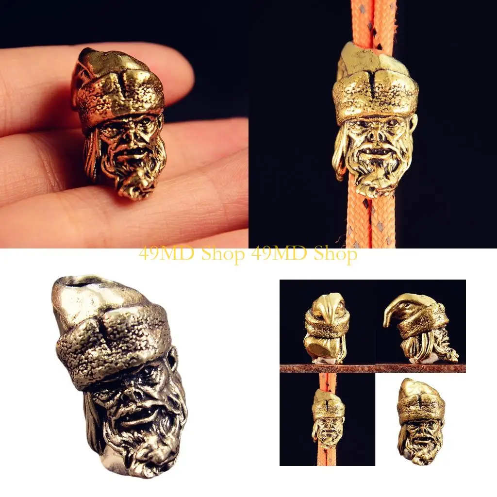 49MD Unique Artistic Santa Metal Beads Pendant for Paracord and DIY Enthusiasts Jewelry Making Paracord Bead