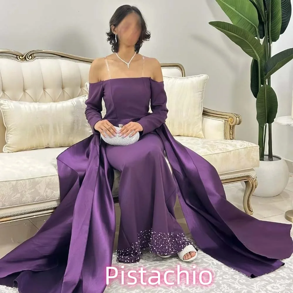 

Customized Exquisite Women Prom Dress Spaghetti Strap Charming Mermaid Boat Neck Party Dress Beading Ruffles Women Evening Gown