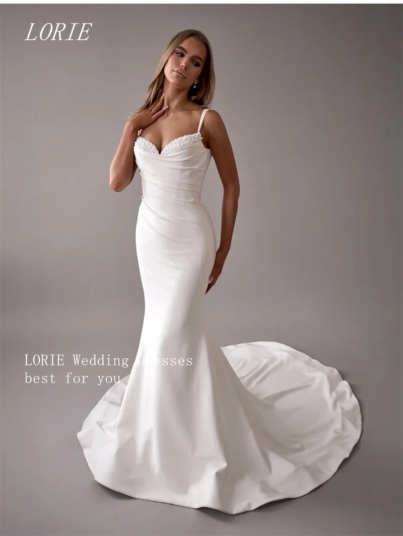 ローリー クラシック マーメイド ウェディングドレス スパゲッティストラップ ブライダルドレス 高級ボタン ウェディングドレス カスタマイズ 2026