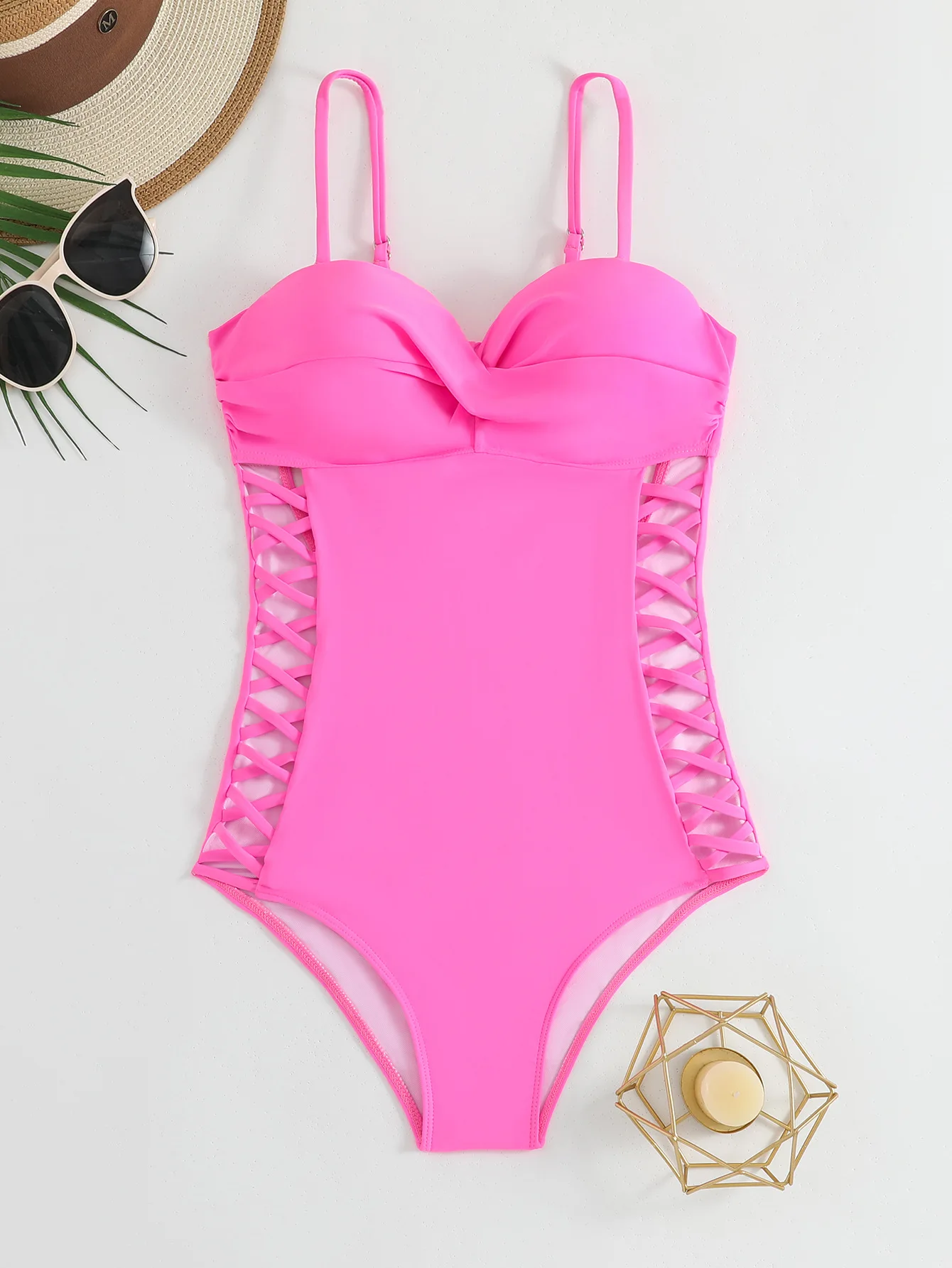 2026 Russischer harter Push-Up-Einteiler-Body mit Ausschnitt, sexy Bauchkontrolle, Badeanzug, sexy Sling-Korsett, Bikini-Tops, Sommerurlaub