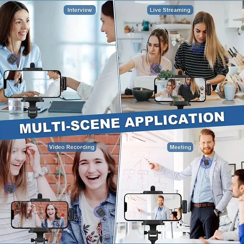 X1 نظام ميكروفون لاسلكي Lavalier، ميكروفون تسجيل صوتي وفيديو لهاتف iPhone Android والهواتف المحمولة والكمبيوتر المحمول والكمبيوتر المباشر