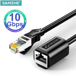 SAMZHE kabel RJ45 przedłużający Ethernet Adapter do kabla CAT6 sklejka sieciowa sznury ekranowany kompatybilny z CAT 6 5E 5