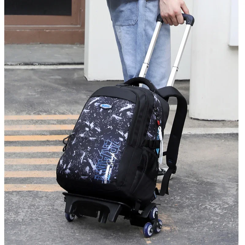 2025 New Rolling Backpack Luggage School Bags for Boys Schoolbag Trolley Mochila Hombre Children Sac A Dos Hommes Frete Gratis