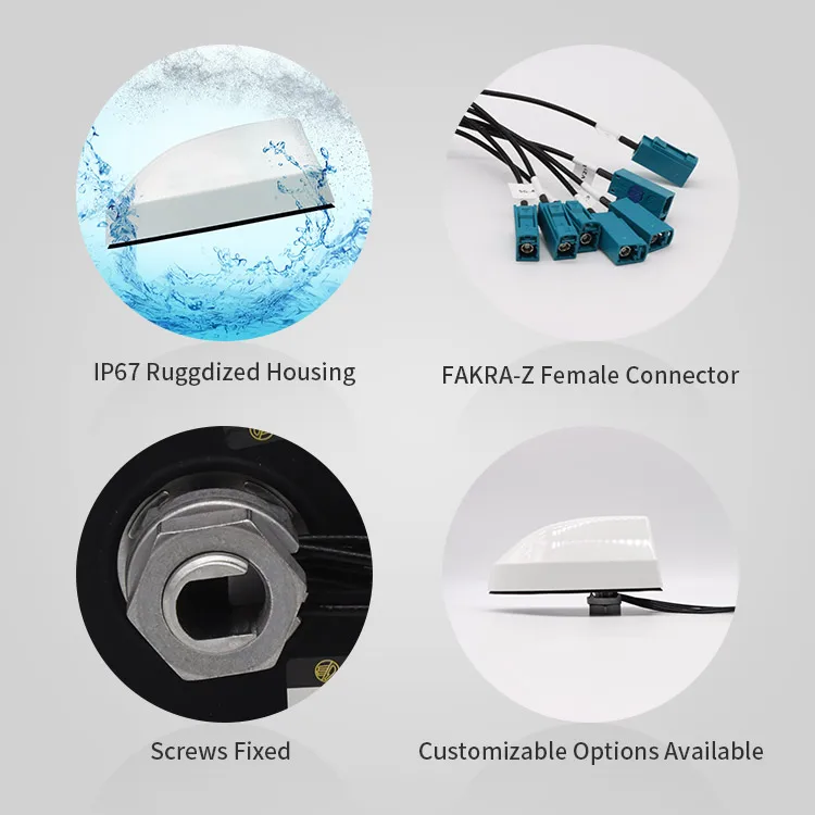 Harxon All-in-one High Precision Automotive Antenna DSRC C-V2X UWB AM/FM WIFI