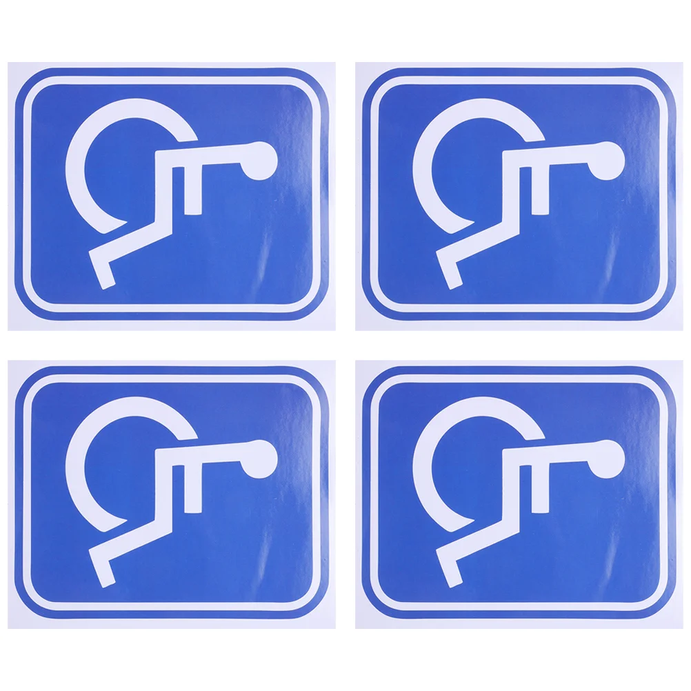 4 Pcs Sticker Self Adhesive Disabled Wheelchair Sign Car Window Large Size Symbol Decals Disability