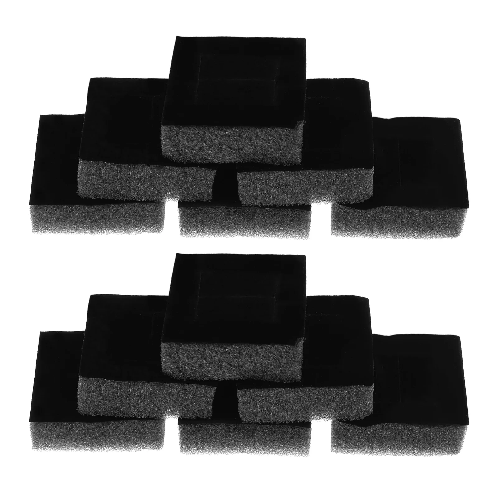 20 Pcs Holder Jewelry Box Travel The Ring Black Foam Sponge Charm Display Insert