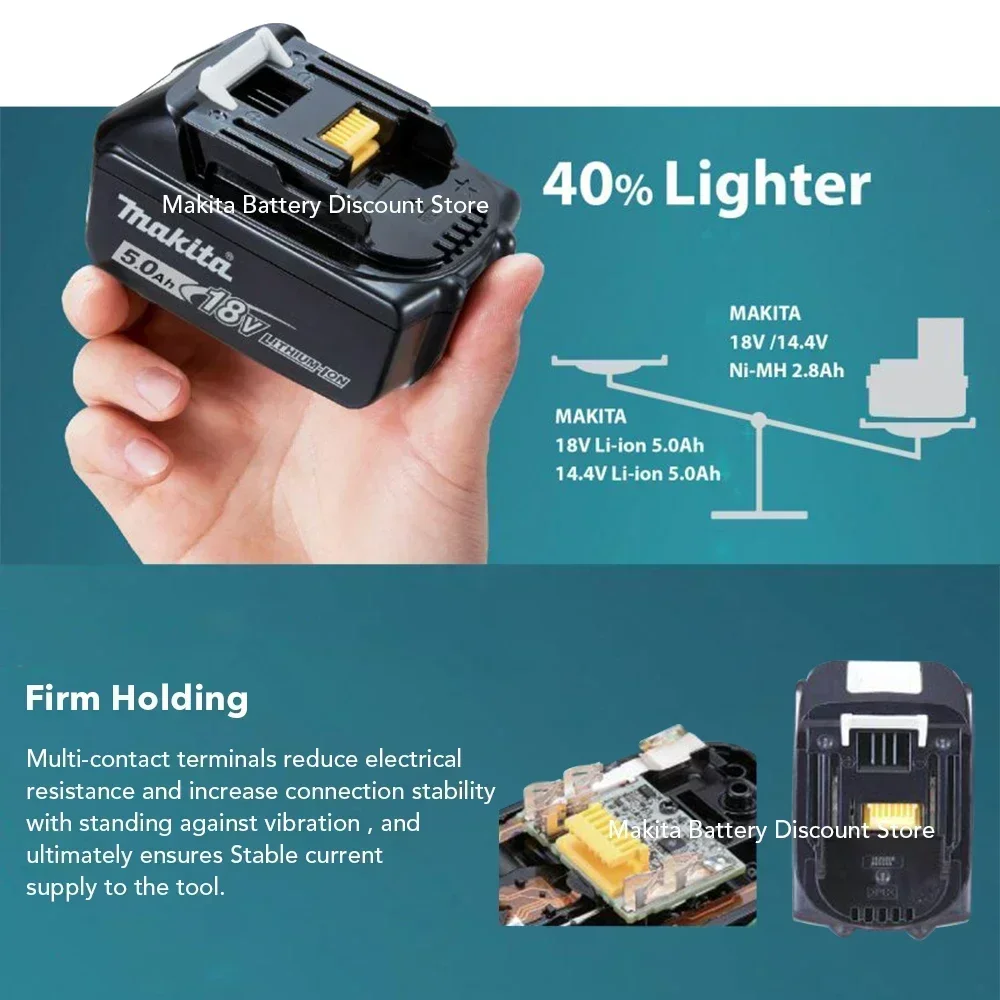 100% Original Makita 6Ah for Makita 18V Battery BL1830B BL1850B BL1850 BL1840 BL1860 BL1815 Replacement Lithium Battery