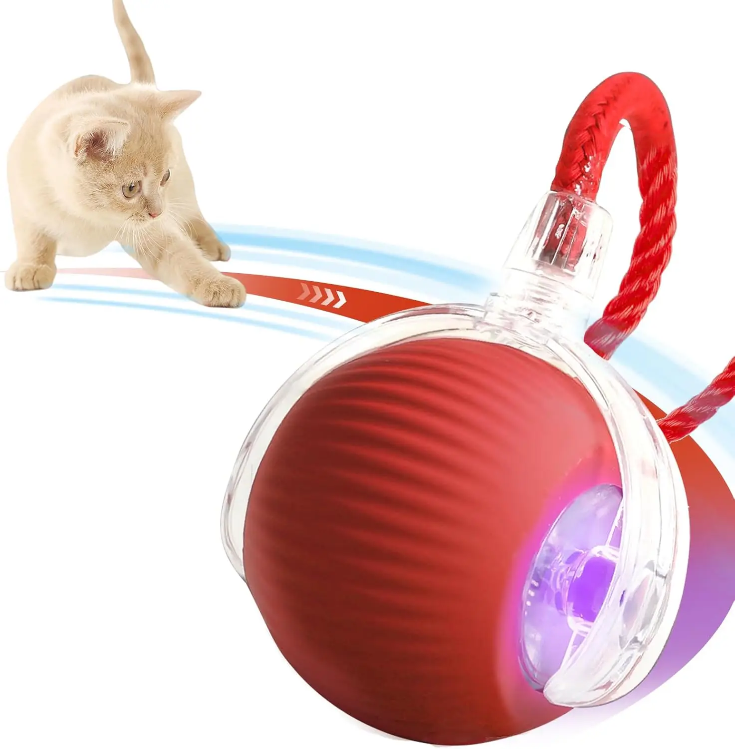 

Interactive Rolling Cat Ball,2025 New Cat Rotating Ball Toy, 360° Smart Rolling Ball Toy Electric Balls,Auto Moving Cat Balls