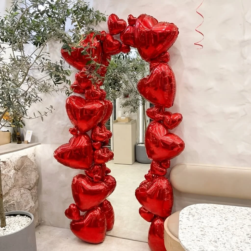 Geburtstags-Buchstabenballon-Set Rote Herzballons für Valentinstag Hochzeit Babyparty Geburtstag Jubiläum Romantische Dekoration – Detail 3