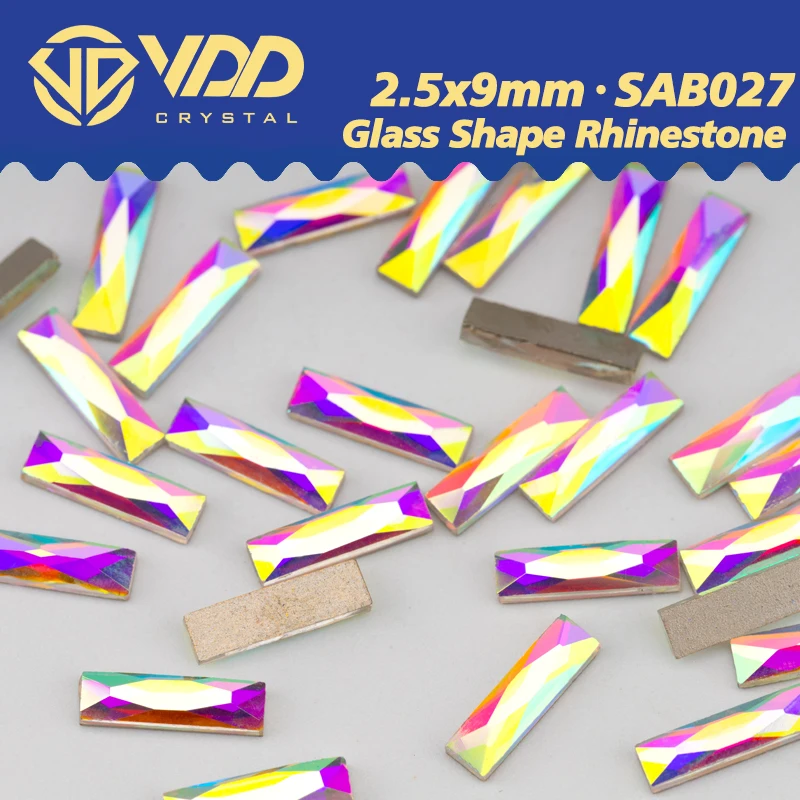 VDD 2.5x9mm 100/500/1440Pcs Glass Shape Crystal Rhinestones Crystal AB Flatback Wholesale Strass DIY Nail Art Decoration SAB27