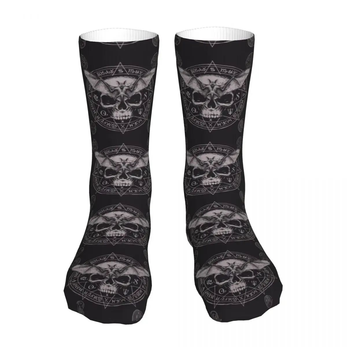 Men Bike Scary Skull Bat Socks Cotton New Magic Witchcraft Occult Vampire Woman Sock