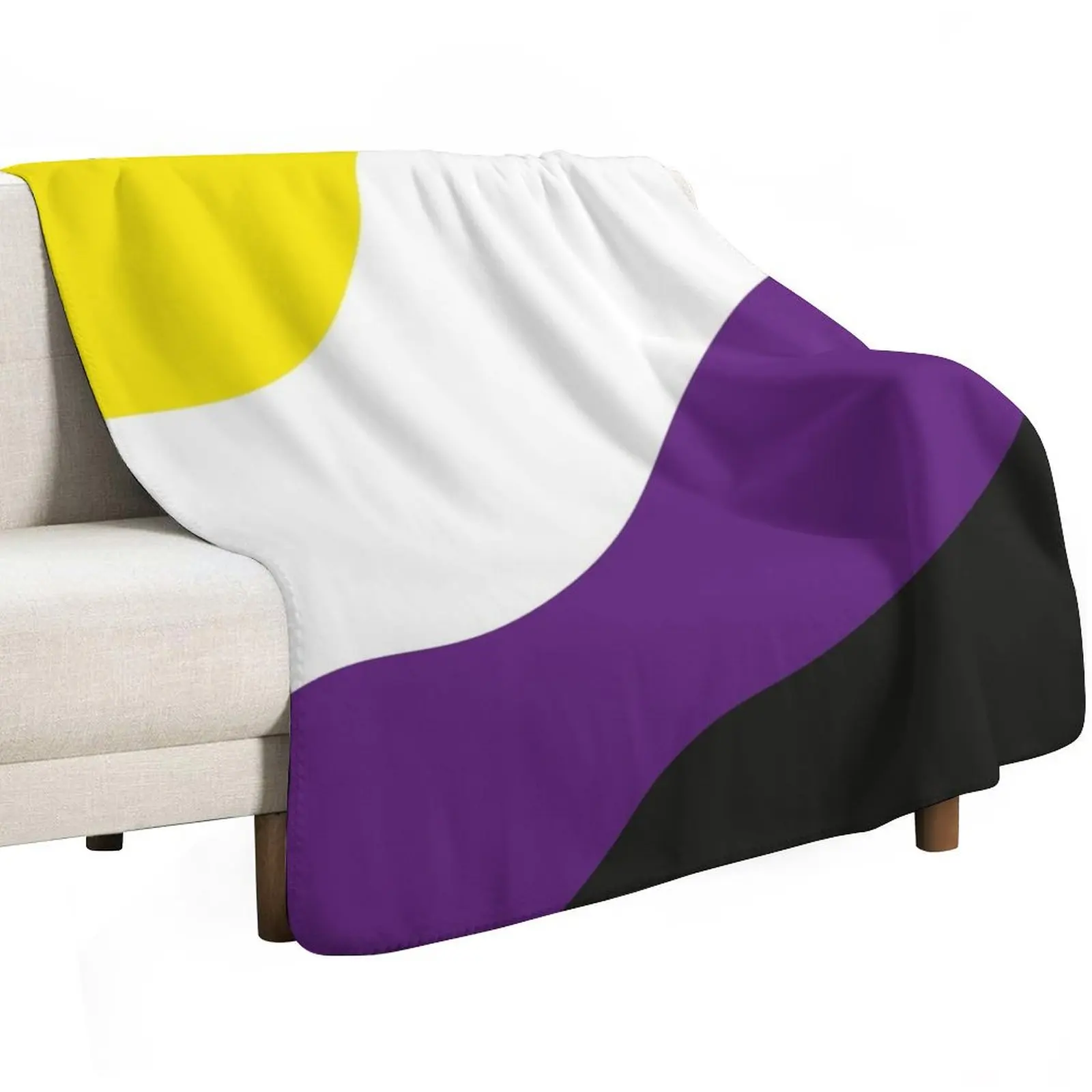 Non-Binary Gender Flag Throw Blanket Warm Cozy Throw Blanket for Living Room Couch