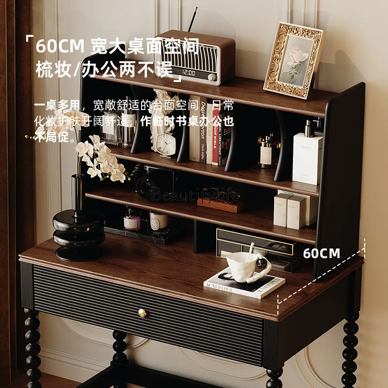 طاولة مكياج عتيقة من الخشب الصلب بتصميم كلاسيكي أمريكي #4