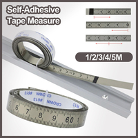 Self-Adhesive Tape Measure 1m-5m Stainless Steel Workbench Ruler Woodworking Miter Saw Track Tapes T-Track Width Metric Ruler