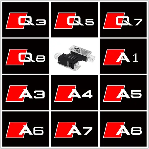 아우디 Q3 Q5 Q7 Q8 A3 8V 8Y A5 Sportback A6 C5 C7 C8 A1 8X A4 B5 B6 B7 B8 B9 A7 A8 LED 자동차 도어 로고 환영 조명 액세서리