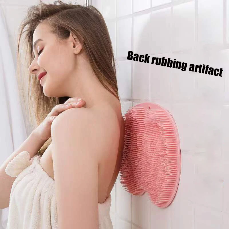 Silicone Rub Back Brush Bathroom Non-slip Wash Foot Pad Massage Shower Mat with Sucker Bath Massage Foot Exfoliating Brush Pad