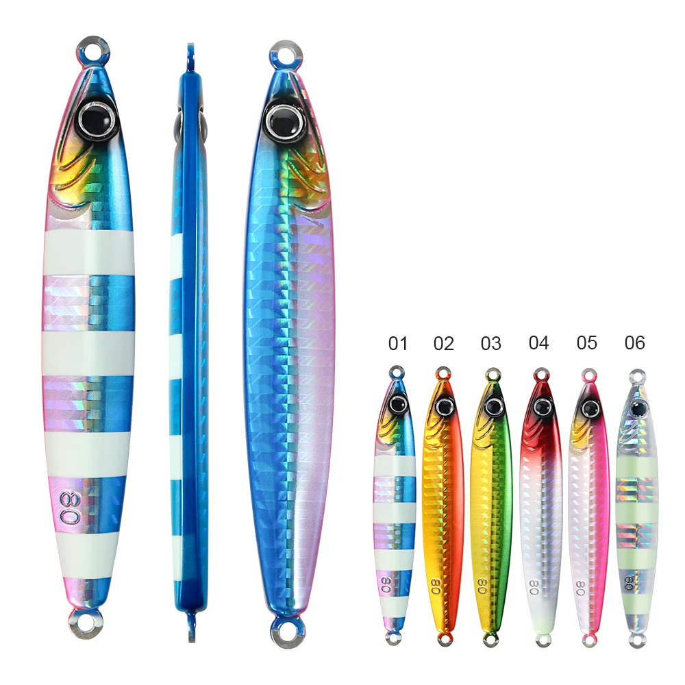 JIGGING PRO 30g 40g 60g 80g Wolfram Jig Wędkarstwo morskie Metalowa przynęta jigowa