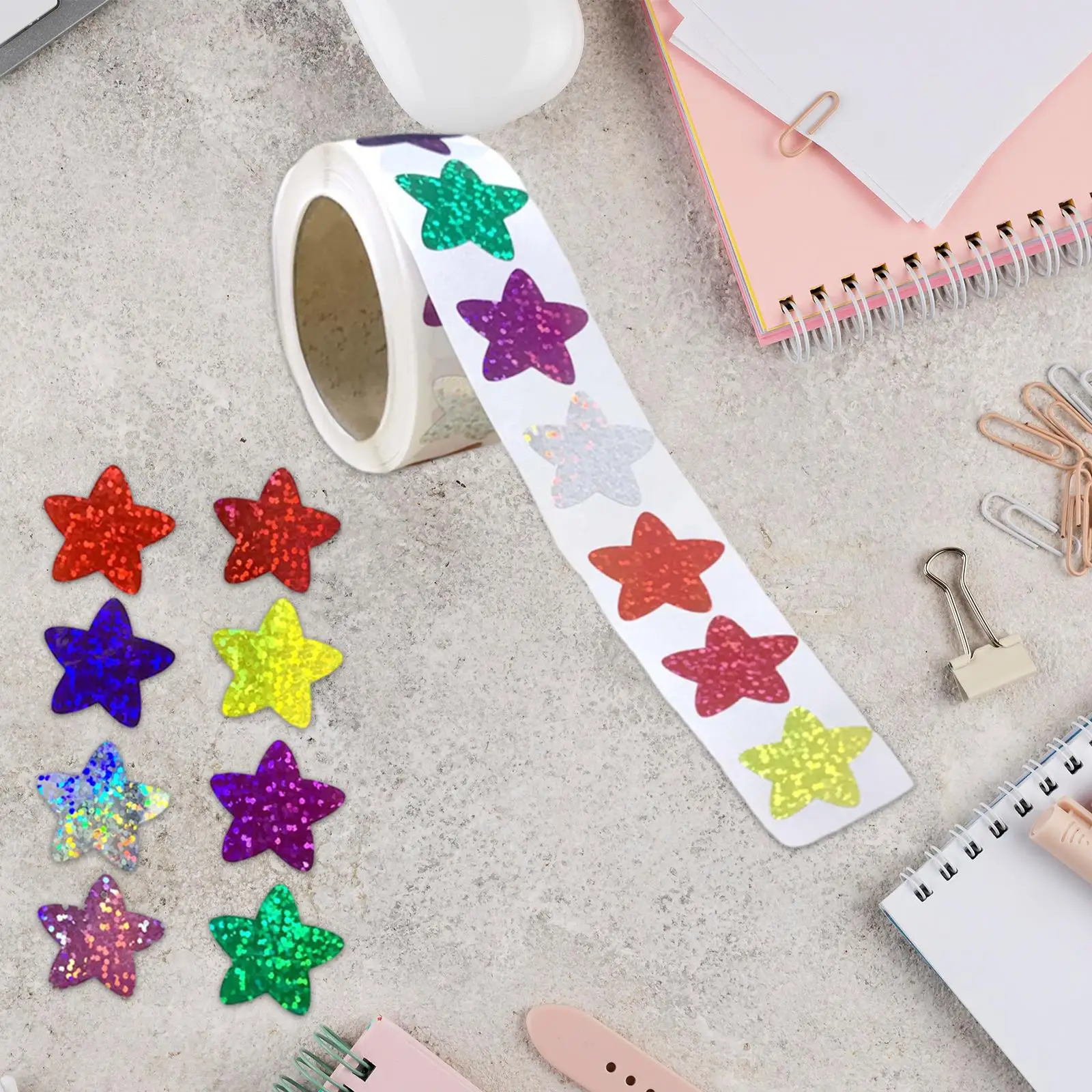 500Pcs Star Stickers Envelope Stickers 2.5cm Sparkly Card Making Sealing Stickers for Bags Holiday Craft Mailers Bag Gift Box