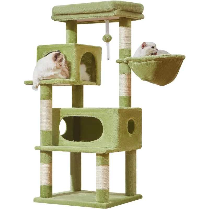 

Cat Tree,49-Inch Cat Tower for Indoor Cats,2 Luxurious cat condo with Adjustable Large Hanging Baskets and Large Luxurious Perch